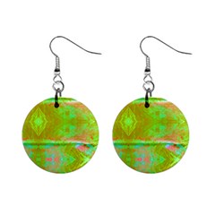 Tank Yellow  #scottfreeart N Green Purple Img 1589 Mini Button Earrings by ScottFreeArt