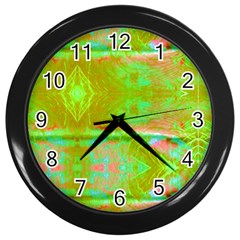 Tank Yellow  #scottfreeart N Green Purple Img 1589 Wall Clock (black) by ScottFreeArt