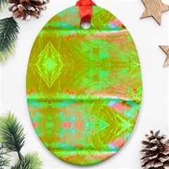 Tank Yellow  #scottfreeart N Green Purple Img 1589 Oval Ornament (two Sides) by ScottFreeArt