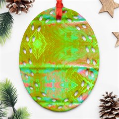 Tank Yellow  #scottfreeart N Green Purple Img 1589 Ornament (oval Filigree) by ScottFreeArt