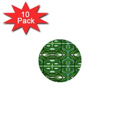 My Paint My Pallet Brocade Green Scarabs 1  Mini Buttons (10 Pack)  by ScottFreeArt