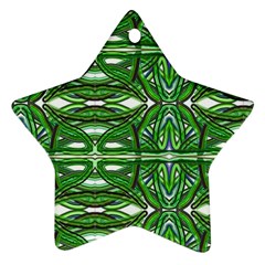 My Paint My Pallet Brocade Green Scarabs Star Ornament (two Sides) by ScottFreeArt