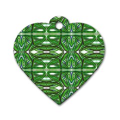 My Paint My Pallet Brocade Green Scarabs Dog Tag Heart (one Side) by ScottFreeArt