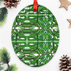 My Paint My Pallet Brocade Green Scarabs Ornament (oval Filigree) by ScottFreeArt