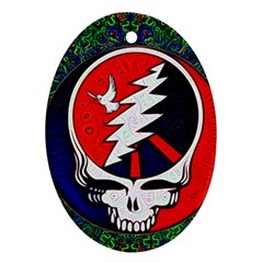 Grateful Dead Oval Ornament (two Sides) by Sapixe