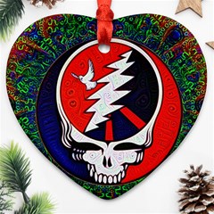 Grateful Dead Heart Ornament (two Sides) by Sapixe