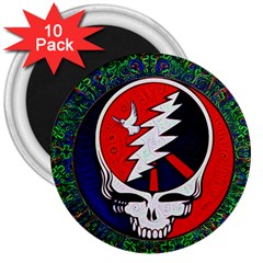 Grateful Dead 3  Magnets (10 Pack)  by Sapixe