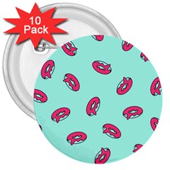 Donuts Pattern Food Colourful 3  Buttons (10 pack) 