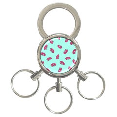 Donuts Pattern Food Colourful 3-Ring Key Chain