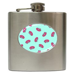 Donuts Pattern Food Colourful Hip Flask (6 Oz) by Vaneshart