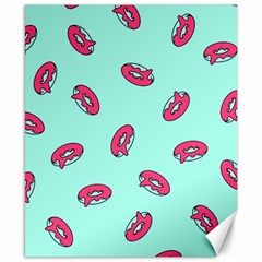 Donuts Pattern Food Colourful Canvas 8  x 10 