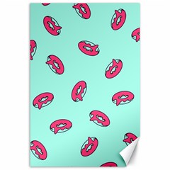 Donuts Pattern Food Colourful Canvas 24  x 36 