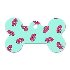 Donuts Pattern Food Colourful Dog Tag Bone (Two Sides)