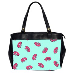 Donuts Pattern Food Colourful Oversize Office Handbag (2 Sides)