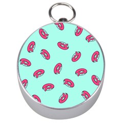 Donuts Pattern Food Colourful Silver Compasses by Vaneshart