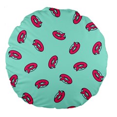 Donuts Pattern Food Colourful Large 18  Premium Flano Round Cushions