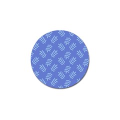 Leaves Ferns Blue Pattern Golf Ball Marker by Vaneshart