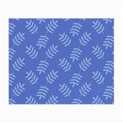 Leaves Ferns Blue Pattern Small Glasses Cloth (2 Sides) by Vaneshart