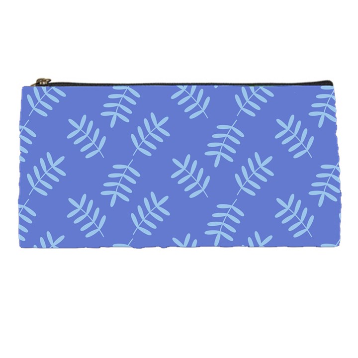 Leaves Ferns Blue Pattern Pencil Cases