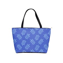 Leaves Ferns Blue Pattern Classic Shoulder Handbag by Vaneshart