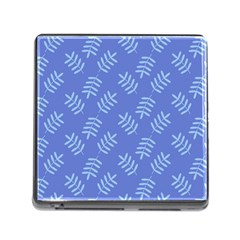 Leaves Ferns Blue Pattern Memory Card Reader (square 5 Slot) by Vaneshart