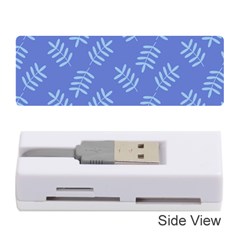 Leaves Ferns Blue Pattern Memory Card Reader (stick) by Vaneshart