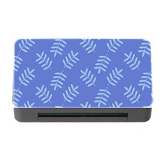 Leaves Ferns Blue Pattern Memory Card Reader With Cf by Vaneshart