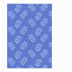 Leaves Ferns Blue Pattern Small Garden Flag (two Sides) by Vaneshart