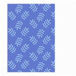 Leaves Ferns Blue Pattern Small Garden Flag (Two Sides) Front