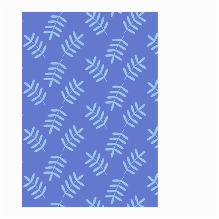 Leaves Ferns Blue Pattern Small Garden Flag (Two Sides)