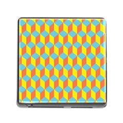 Cube Hexagon Pattern Yellow Blue Memory Card Reader (square 5 Slot) by Vaneshart