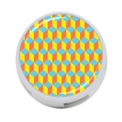 Cube Hexagon Pattern Yellow Blue 4-port Usb Hub (one Side) by Vaneshart