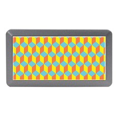 Cube Hexagon Pattern Yellow Blue Memory Card Reader (mini) by Vaneshart