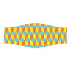 Cube Hexagon Pattern Yellow Blue Stretchable Headband by Vaneshart