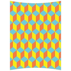 Cube Hexagon Pattern Yellow Blue Back Support Cushion by Vaneshart