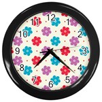 Abstract Art Background Wallpaper Wall Clock (Black) Front