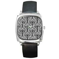 Overlay Transparent Pattern Square Metal Watch by Vaneshart