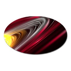 Circle Background Red Dark Bokeh Oval Magnet by Vaneshart