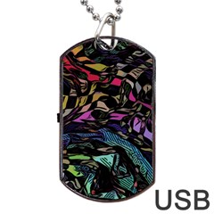 Background Drawing Colorful Pattern Dog Tag Usb Flash (one Side) by Vaneshart