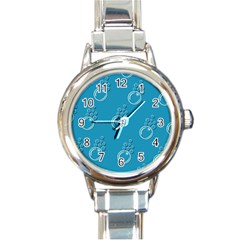 Bubble Group Pattern Abstract Round Italian Charm Watch by Vaneshart