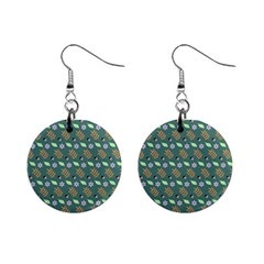 Nature Pattern Spring Green Mini Button Earrings by Vaneshart