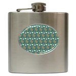 Nature Pattern Spring Green Hip Flask (6 oz) Front