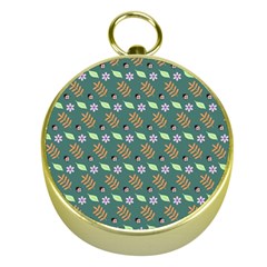 Nature Pattern Spring Green Gold Compasses by Vaneshart