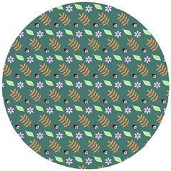 Nature Pattern Spring Green Wooden Puzzle Round by Vaneshart