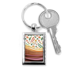 Floral Background Abstract Pattern Key Chain (rectangle) by Vaneshart