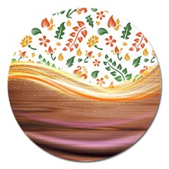 Floral Background Abstract Pattern Magnet 5  (round) by Vaneshart