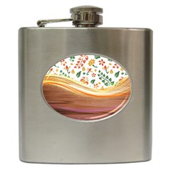 Floral Background Abstract Pattern Hip Flask (6 Oz) by Vaneshart