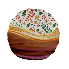 Floral Background Abstract Pattern Standard 15  Premium Round Cushions by Vaneshart