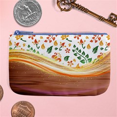 Floral Background Abstract Pattern Large Coin Purse by Vaneshart