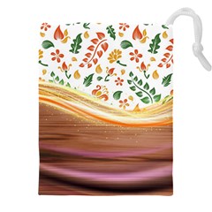 Floral Background Abstract Pattern Drawstring Pouch (4xl)